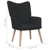 vidaXL Chaise de relaxation avec tabouret Vert Tissu