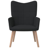 vidaXL Chaise de relaxation avec tabouret Vert Tissu