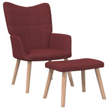 vidaXL Chaise de relaxation avec tabouret Vert Tissu