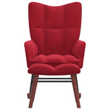 vidaXL Chaise à bascule avec repose-pied Rouge bordeaux Velours