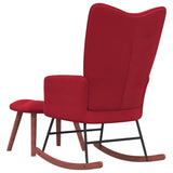 vidaXL Chaise à bascule avec repose-pied Rouge bordeaux Velours
