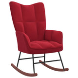 vidaXL Chaise à bascule avec repose-pied Rouge bordeaux Velours