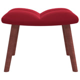 vidaXL Chaise à bascule avec repose-pied Rouge bordeaux Velours