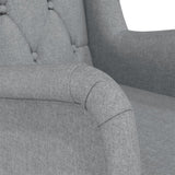 vidaXL Fauteuil et pieds à bascule en bois d'hévéa solide crème Tissu