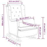 vidaXL Fauteuil et pieds à bascule en bois d'hévéa solide crème Tissu