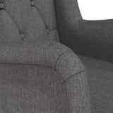 vidaXL Fauteuil et pieds à bascule en bois d'hévéa solide crème Tissu