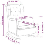 vidaXL Fauteuil et pieds à bascule en bois d'hévéa solide crème Tissu