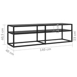 vidaXL Meuble TV Transparent 180x40x40,5 cm Verre trempé