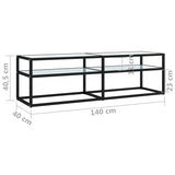 vidaXL Meuble TV Transparent 180x40x40,5 cm Verre trempé