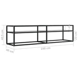 vidaXL Meuble TV Transparent 180x40x40,5 cm Verre trempé