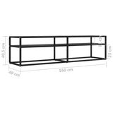 vidaXL Meuble TV Transparent 180x40x40,5 cm Verre trempé