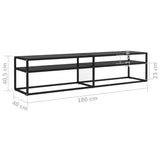 vidaXL Meuble TV Transparent 180x40x40,5 cm Verre trempé