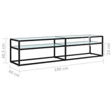 vidaXL Meuble TV Transparent 180x40x40,5 cm Verre trempé
