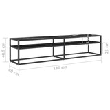 vidaXL Meuble TV Transparent 180x40x40,5 cm Verre trempé