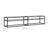 vidaXL Meuble TV Transparent 180x40x40,5 cm Verre trempé