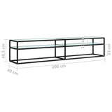 vidaXL Meuble TV Transparent 180x40x40,5 cm Verre trempé