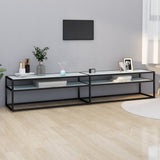 vidaXL Meuble TV Transparent 180x40x40,5 cm Verre trempé