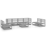 vidaXL Salon de jardin 9 pcs avec coussins Bois de pin massif
