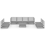 vidaXL Salon de jardin 9 pcs avec coussins Bois de pin massif