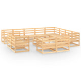 vidaXL Salon de jardin 13 pcs avec coussins Noir Bois de pin massif