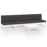 vidaXL Salon de jardin 5 pcs avec coussins Bois de pin massif