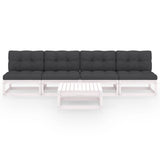 vidaXL Salon de jardin 5 pcs avec coussins Bois de pin massif