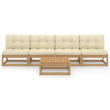 vidaXL Salon de jardin 5 pcs avec coussins Bois de pin massif