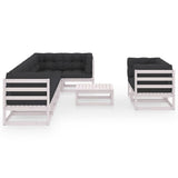 vidaXL Salon de jardin 9 pcs avec coussins Bois de pin massif