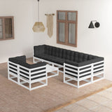 vidaXL Salon de jardin 9 pcs avec coussins Bois de pin massif