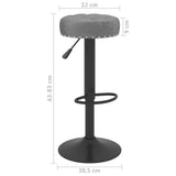 vidaXL Tabourets de bar lot de 2 gris velours