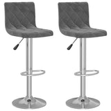 vidaXL Tabourets de bar lot de 2 gris foncé velours
