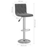 vidaXL Tabourets de bar lot de 2 gris foncé velours