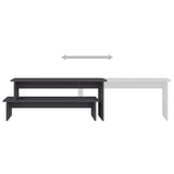 vidaXL Meuble TV Noir brillant 180x30x43 cm Aggloméré