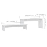 vidaXL Meuble TV Noir brillant 180x30x43 cm Aggloméré