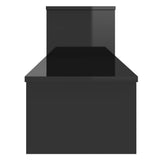 vidaXL Meuble TV Noir brillant 180x30x43 cm Aggloméré