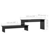 vidaXL Meuble TV Noir brillant 180x30x43 cm Aggloméré