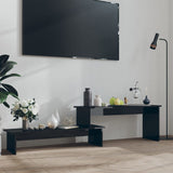 vidaXL Meuble TV Noir brillant 180x30x43 cm Aggloméré
