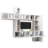 vidaXL Ensemble de meubles TV 10 pcs Blanc Bois d'ingénierie