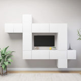 vidaXL Ensemble de meubles TV 10 pcs Blanc Bois d'ingénierie