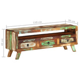 vidaXL Meuble TV 110x30x40 cm Bois massif de manguier