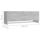 vidaXL Garde-robe gris béton 100x32,5x35 cm bois d'ingénierie
