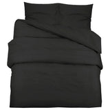 vidaXL Ensemble de housse de couette Noir 240x220 cm Microfibre légère