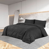 vidaXL Ensemble de housse de couette Noir 240x220 cm Microfibre légère