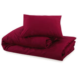 vidaXL Ensemble de housse de couette Bordeaux 200x200 cm Microfibre