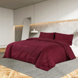 vidaXL Ensemble de housse de couette Bordeaux 200x200 cm Microfibre
