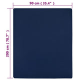 vidaXL Draps-housses Jersey 2 pcs Blanc 160x200 cm Coton