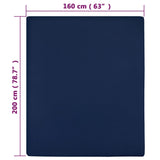 vidaXL Draps-housses Jersey 2 pcs Blanc 160x200 cm Coton