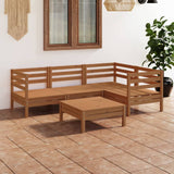 vidaXL Salon de jardin 5 pcs Bois de pin massif Marron miel (plusieurs options disponibles)