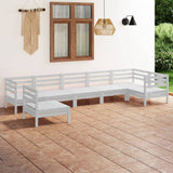 vidaXL Salon de jardin 7 pcs Bois de pin massif Blanc (plusieurs options disponibles)