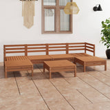 vidaXL Salon de jardin 7 pcs Marron miel Bois de pin massif